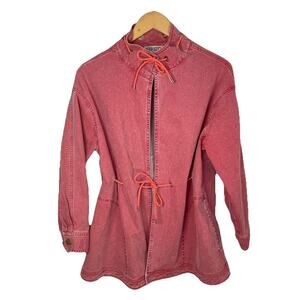 VTG Rare 80s 90s KENZO PARIS Pink Red Denim Jean Jacket Streetwear EU 36 / Small